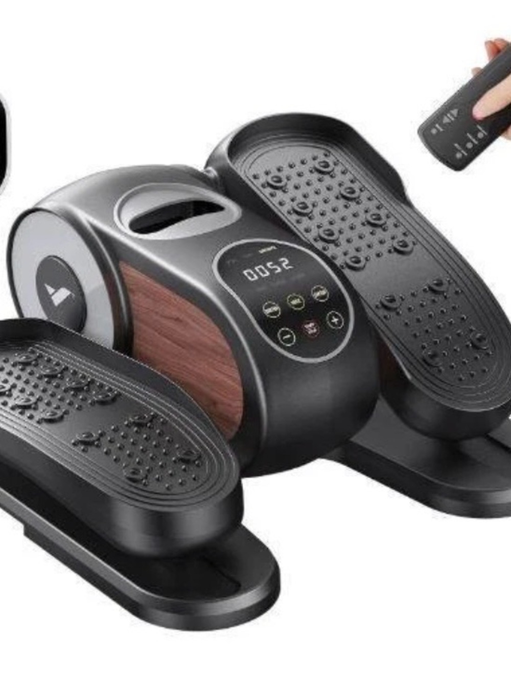 Compact Black Under-Desk Elliptical Stepper with Digital Display